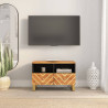 Mueble de TV madera de mango marrón negro 70x33.5x46 cm 1