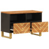 Mueble de TV madera de mango marrón negro 70x33.5x46 cm 3