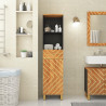 Mueble de baño madera maciza mango marrón negro 38x33.5x160 cm 1