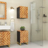 Mueble de baño madera maciza mango marrón y negro 38x33.5x58 cm 2