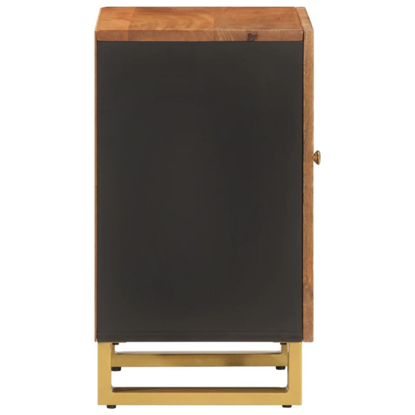 Mueble de baño madera maciza mango marrón y negro 38x33.5x58 cm M 5