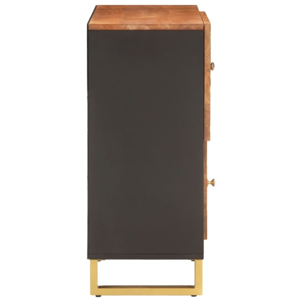 Mueble auxiliar madera maciza mango marrón/negro 80x33.5x75 cm M 5