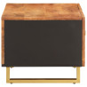 Mesa de centro madera maciza de mango negro marrón 80x50x40 cm 5