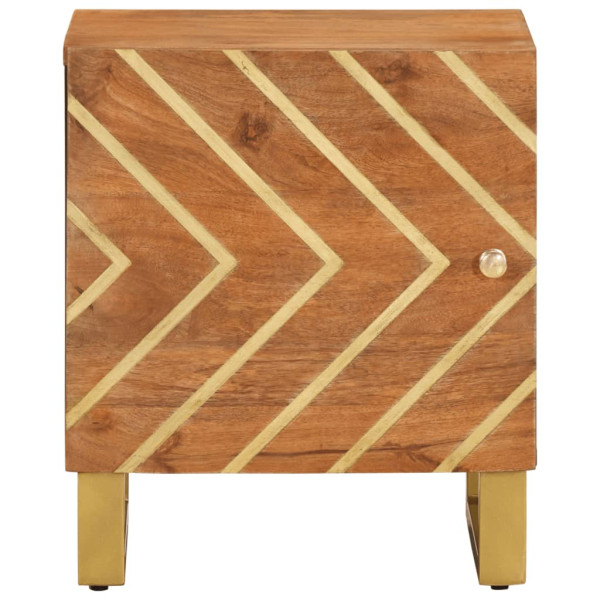 Mesitas de noche 2 uds madera maciza de mango marrón y negro M 5