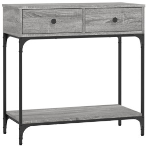 Mesa consola madera de ingeniería gris Sonoma 75x34.5x75 cm H