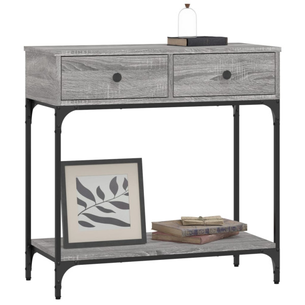 Mesa consola madera de ingeniería gris Sonoma 75x34.5x75 cm M 3