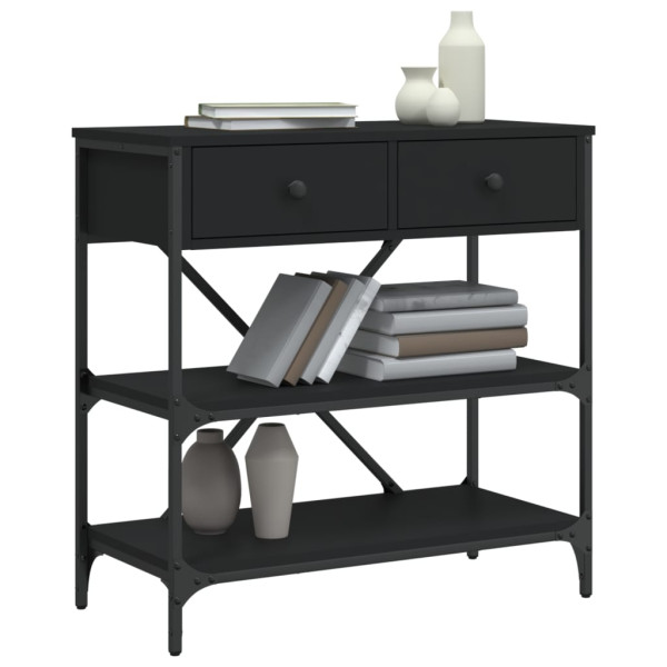 Mesa consola madera de ingeniería negro 75x34.5x75 cm M 3