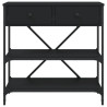 Mesa consola madera de ingeniería negro 75x34.5x75 cm 5
