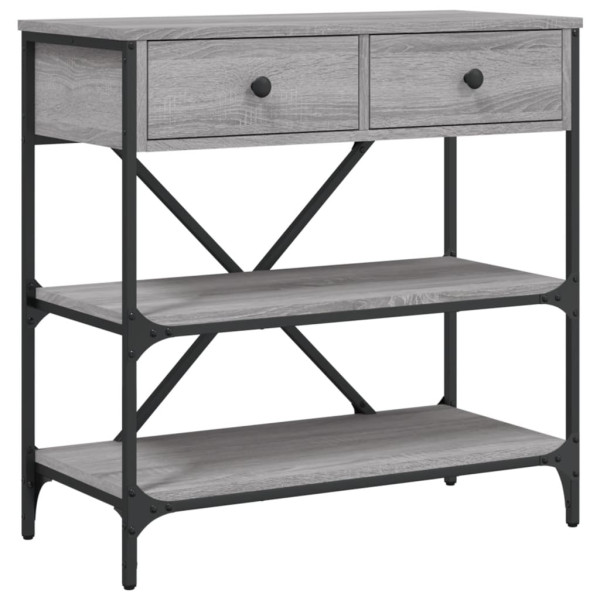 Mesa consola madera de ingeniería gris Sonoma 75x34.5x75 cm M 2
