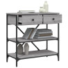Mesa consola madera de ingeniería gris Sonoma 75x34.5x75 cm 4