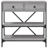 Mesa consola madera de ingeniería gris Sonoma 75x34.5x75 cm 5