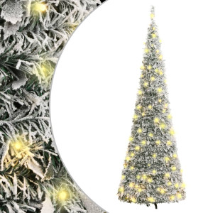 Árbol de Navidad artificial desplegable con nieve 200 LED 210cm H