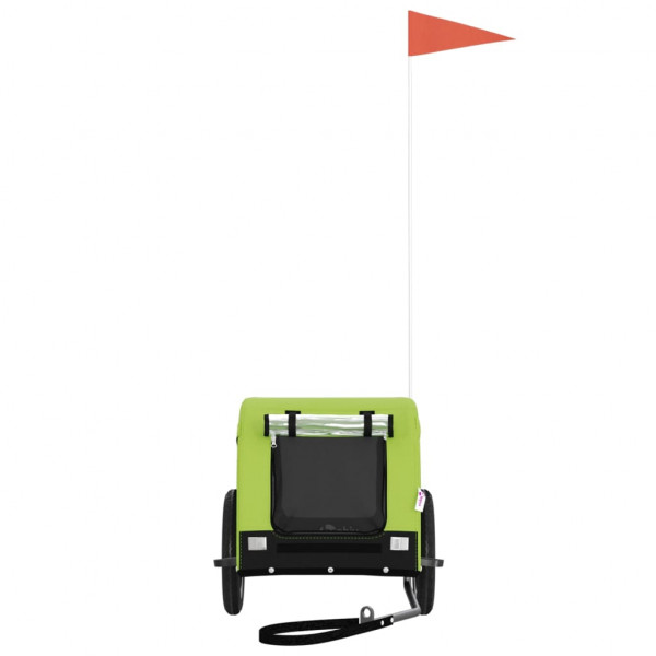 Remolque bicicleta para perros hierro tela Oxford verde negro M 3
