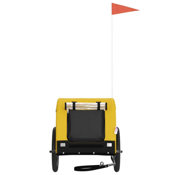 Reboque bicicleta p/ animais tecido oxford/ferro amarelo/preto M 4