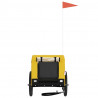 Reboque bicicleta p/ animais tecido oxford/ferro amarelo/preto 4