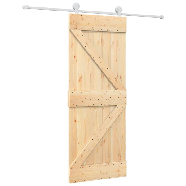 Puerta corredera con herrajes madera maciza de pino 80x210 cm M 2