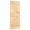 Puerta corredera con herrajes madera maciza de pino 80x210 cm 3