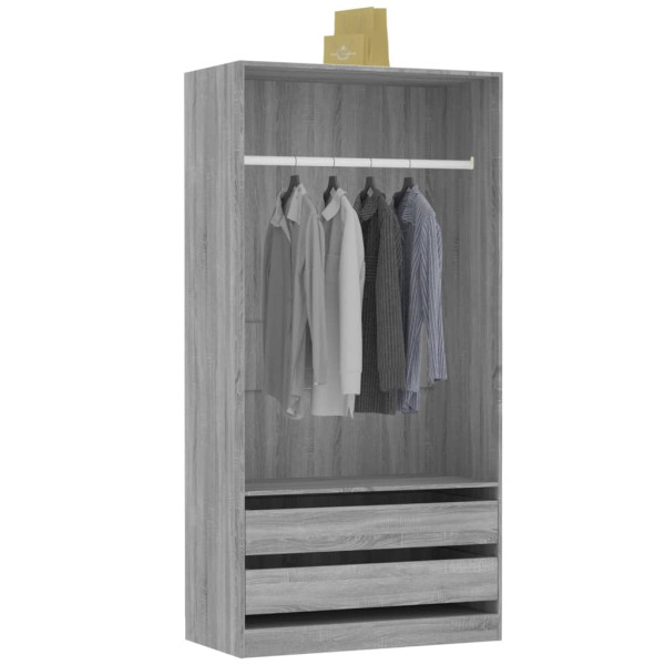 Armario de madera contrachapada gris Sonoma 100x50x200 cm M 3