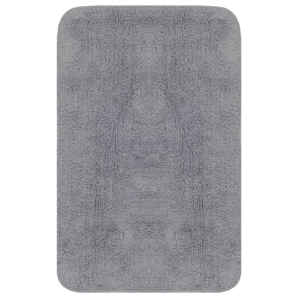 Conjunto tapetes de casa de banho 2 pcs tecido cinzento M 3