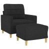 Sillón con taburete tela negro 60 cm 3