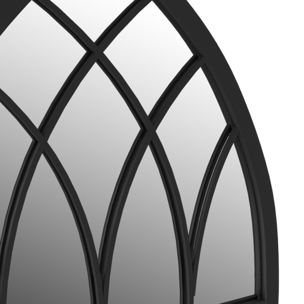 Espelho de jardim preto de ferro para exterior 100x45 cm M 5