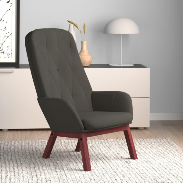 Sillón de relax de terciopelo gris oscuro D
