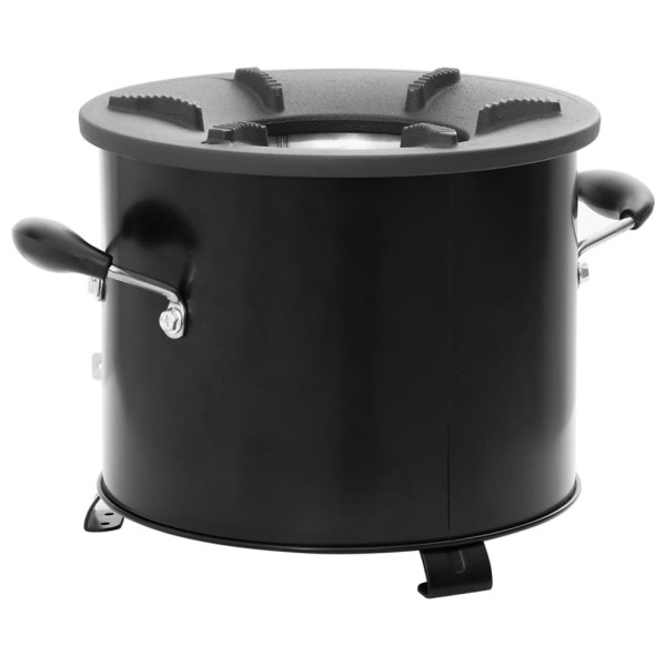 Cocina de leña para camping metal negro 36x26x22.5 cm M 5