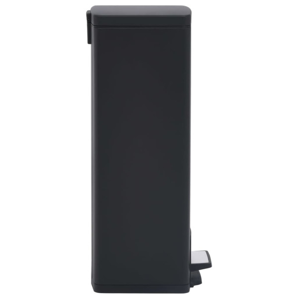Cubo basura con pedal antihuellas 30L negro acero inoxidable M 4