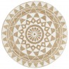 Alfombra de yute tejida a mano con estampado blanco 120 cm 1