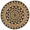 Alfombra de yute tejida a mano con estampado negro 150 cm 1