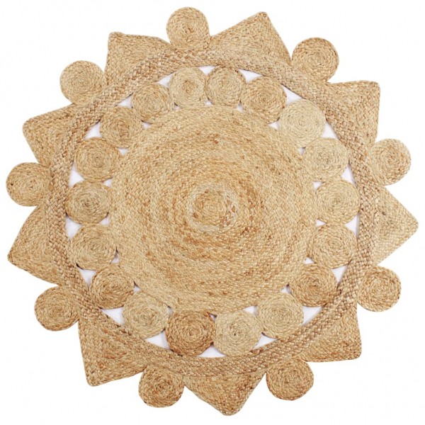 Alfombra tejida a mano de yute trenzado 150 cm D