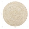 Alfombra hecha a mano de yute blanca y natural 90 cm 5