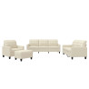 Juego de sofás con cojines 4 piezas cuero sintético crema 2