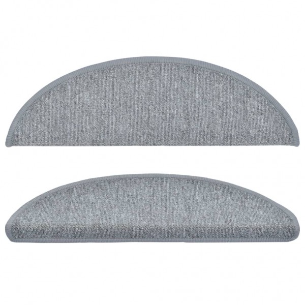 Alfombrillas de escalera 15 unidades gris claro 56x17x3 cm M 4