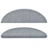 Tapetes de escada 15 pcs 56x17x3 cm cinzento claro 4
