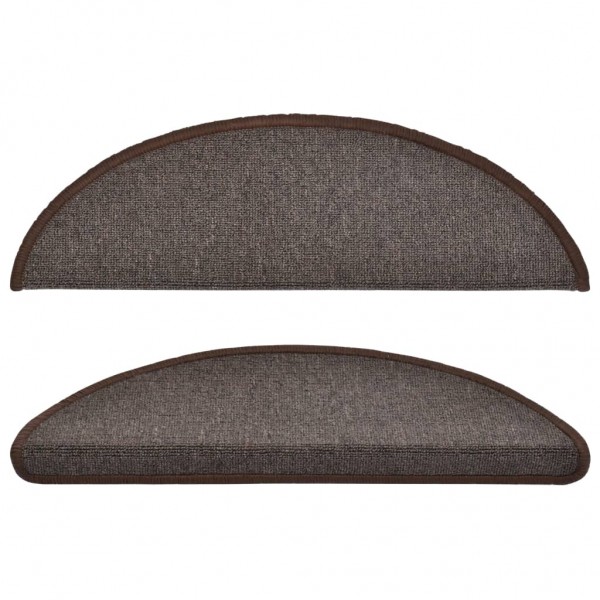 Tapetes de escada 15 pcs 56x17x3 cm castanho café M 4