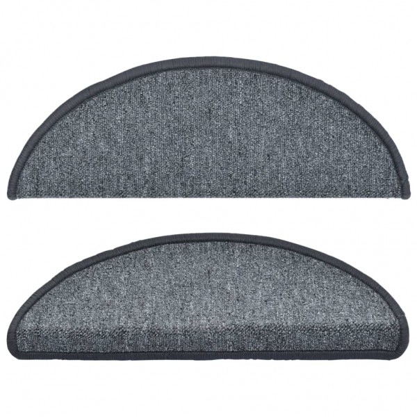 Tapetes de escada 15 pcs 65x24x4 cm cinzento escuro M 4