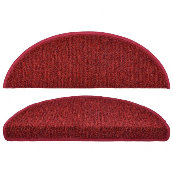 Alfombrillas de escalera 15 unidades rojo burdeos 65x24x4 cm M 4