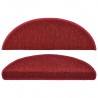 Tapetes de escada 15 pcs 65x24x4 cm vermelho bordô 4