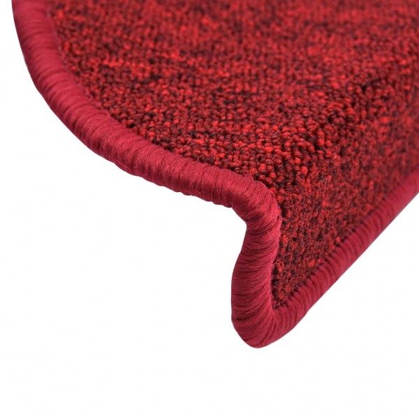 Tapetes de escada 15 pcs 65x24x4 cm vermelho bordô M 5