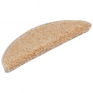 Alfombras de peldaños de escalera 15 uds crema 56x17x3 cm H