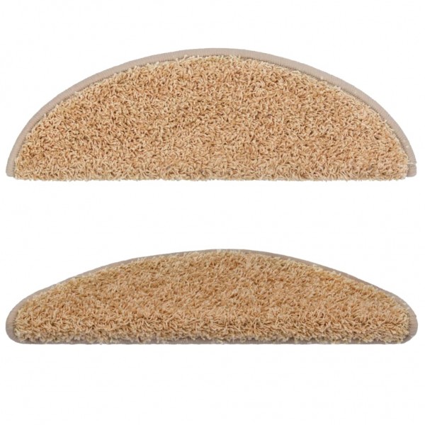 Tapetes de escada 15 pcs 56x17x3 cm creme M 4