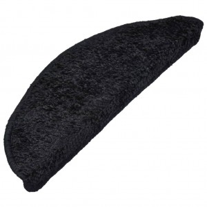 Tapetes de escada 15 pcs 65x21x4 cm preto H