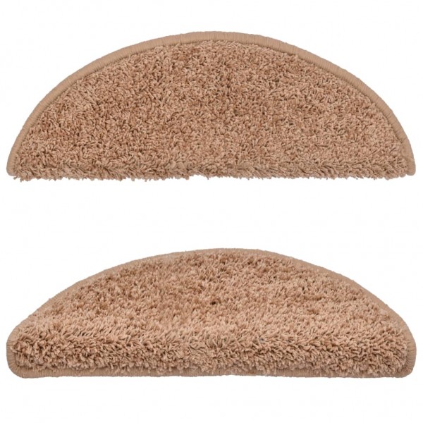 Alfombras de peldaños de escalera 15 uds beige 65x21x4 cm M 4