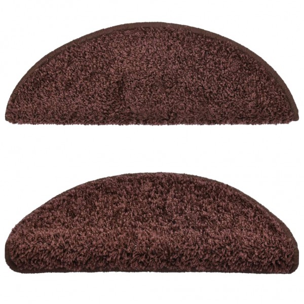 Alfombras de peldaños de escalera 15 uds marrón 65x21x4 cm M 4
