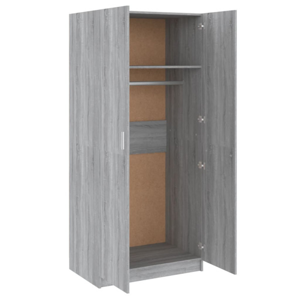 Armario madera contrachapada gris Sonoma 80x52x180 cm M 2