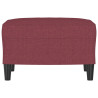 Apoio de pés 60x50x41 cm tecido vermelho tinto 3