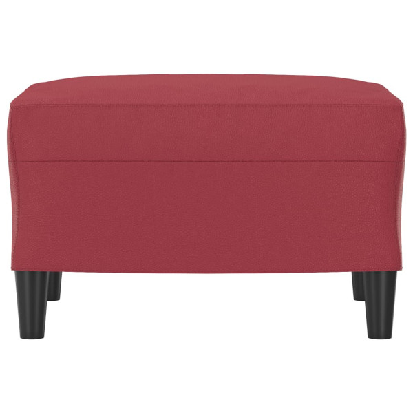 Reposapiés de cuero sintético rojo tinto 60x50x41 cm M 3