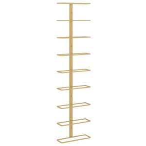 Garrafeira de parede para 9 garrafas ferro dourado H