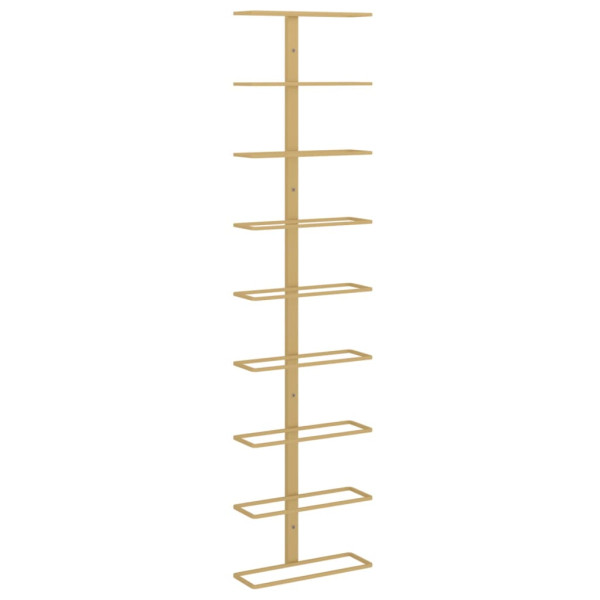 Garrafeira de parede para 9 garrafas ferro dourado M 2